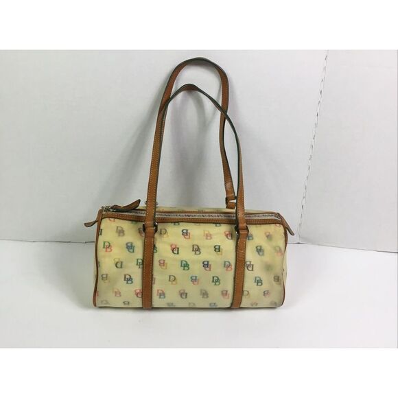 Vintage Dooney &‎ Bourke Shoulder Hand Bag Coated Canvas  Logo Pocketbook Purse - Picture 5 of 10